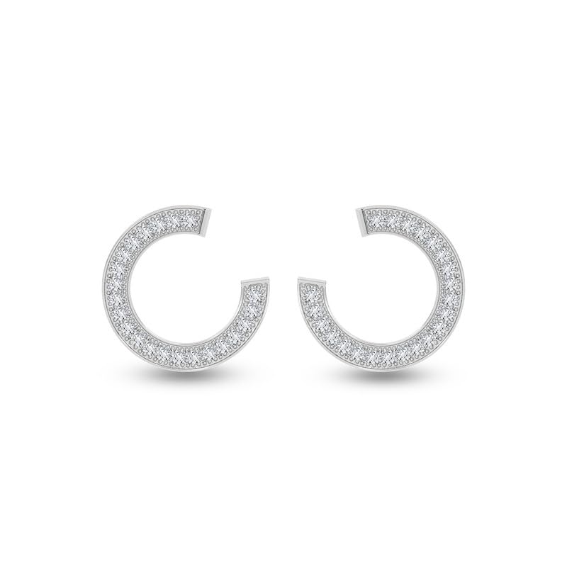 Image of CLARA 925 Sterling Silver Stud Earrings | Platinum Plated | Daily Wear |Gift for Women and Girls