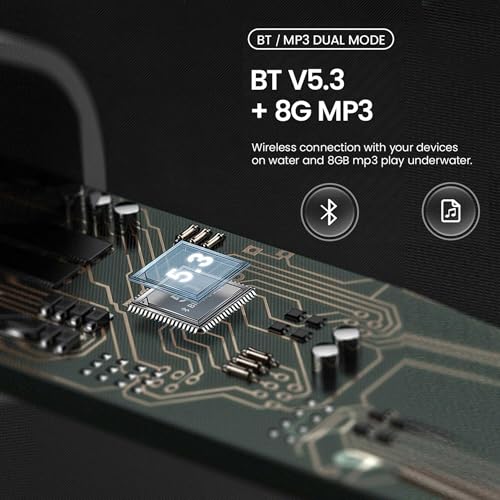 Image of Bone Conduction Headphones IPX8 Swimming Waterproof Dustproof Sweatproof MP3 Player Underwater Music Player 32GB, Open-Ear Wireless Bluetooth 5.4 with Mic,New 2025,Black