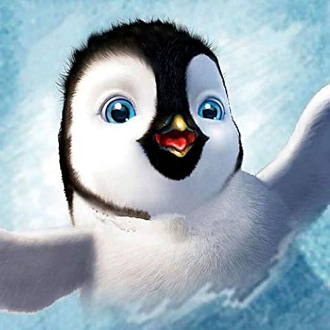 Penguin DIY 5D Diamond Painting Kits for Kids Adults Beginners Animal Gem Painting Kit Full Drill Round Diamonds Pictures Kits for Children for Home Room Wall Decor 30x30cm/11.81x11.81inch Cover