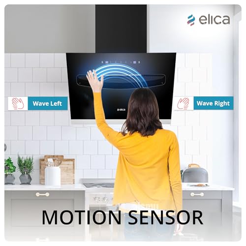Image of Elica 60 cm 1200 m3 /hr Filterless Kitchen Chimney with 15 Years Warranty (EFL-S607 LTW VMS, Motion Sensor Control)
