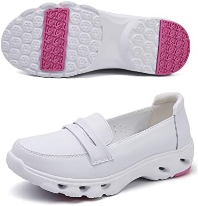 KOFUBOKE Comfortable Women Nurse Shoes Lightweight Non-Slip Work Shoes（White，8）