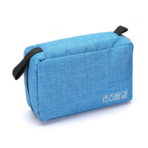 Necessaire Organizadora de Viagem: Maquiagem e Higiene Pessoal (Azul Claro)