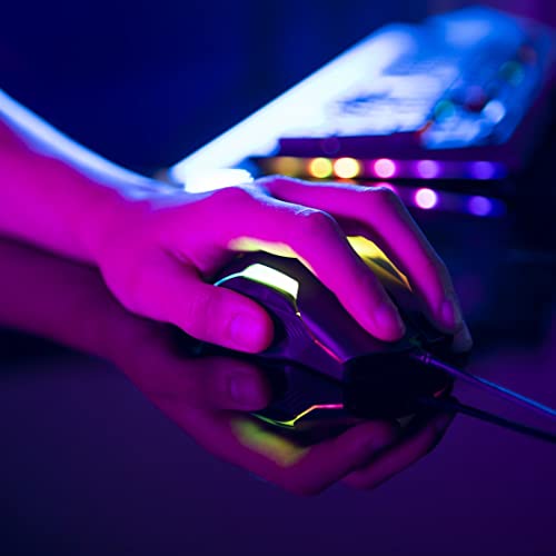 Image of uRage Reaper 600 inch USB Wired Gaming Mouse with 8 Fast Response Keys, Integrated 32000 dpi Optical Avago Gaming Sensor, 1000 HZ USB Polling Rate, Adjustable RGB Lighting, Ultra-Lightweight Gaming Mouse