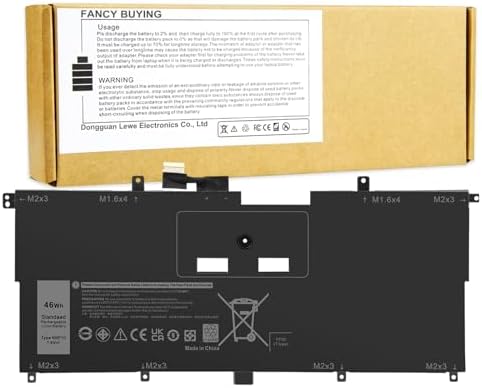 K KYUER NNF1C HMPFH Laptop Battery Replacement For Dell XPS 13 9365 2-IN-1 2017 P71G P71G001 XPS 13-9365-D1605TS XPS 13-9365-D1805TS 13-9365-D2805TS 13 -9365-D3605TS 13-9365-D3805TS NP0V3 0NNF1C 46WH