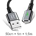 Produktbild i! - 50cm + 1m + 1,5m Platinum Nylon Magnet USB Schnellladekabel bis 3A Quick Charge 3.0 Datenkabel - 3X Kabel ohne Stecker
