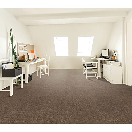 Image of Mohawk Basics 24 inch x 24 inch Berber (Loop pile), 0.07 inch Pile Height, Carpet Tile, PET Fiber, Earth Tone Color, (24 Tiles), (96 sqft /carton)