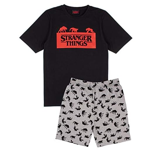 Stranger Things Pyjamas herr kort eller långa ben alternativ pyjamas, Kort, L