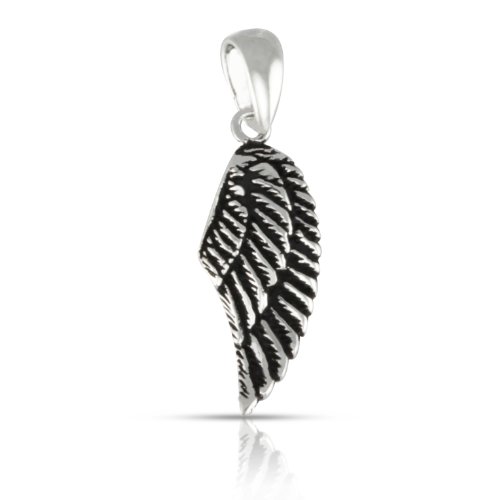 WithLoveSilver Sterling Silver 925 Heart Love Angel Wing Pendant