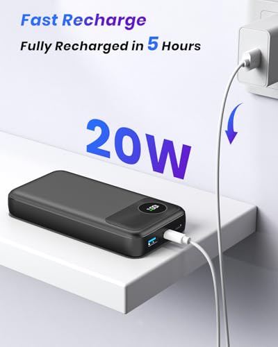 Portable Charger 20000mAh Power Bank - A ADDTOP 22.5W Fast Charging Portable Phone Charger with USB C Input & Output, Battery Pack PD3.0 QC4.0 for iPhone 16 15 14 13 12 iPad Smartphone - Image 4