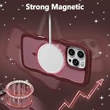 ZTOFERA for iPhone 14/iPhone 13 Magnetic Case, Curly Wave Frame Silicone Case Compatible with MagSafe Translucent Matte Shockproof Phone Cover, Wine Red - Image 4