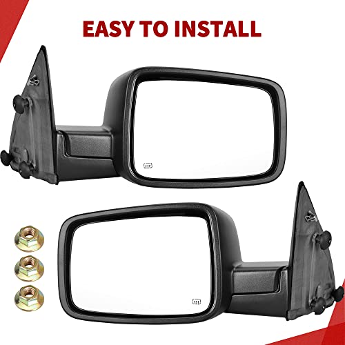 YITAMOTOR Towing Mirrors for 2009-2018 Dodge Ram 1500, 10-17 Ram 2500 3500 by YITAMOTOR - Used condition - Image 6