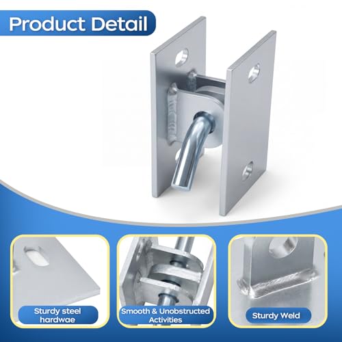 ATSARIUM 2 Packs Dock Bracket Hardware‌ Dock Side Leg Pipe Holders (2 Packs Dock Connector Hinge Kit) by ATSARIUM - Image 3