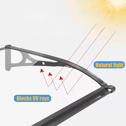 Auvent de porte polycarbonate gris marquise extérieure anti UV pluie