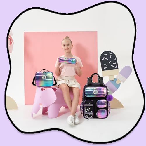 Kids School Backpacks for Girls Backpack with Lunch Bag for Elmentary Students Kids Travel Bookbag for Girls Age 6-12 6