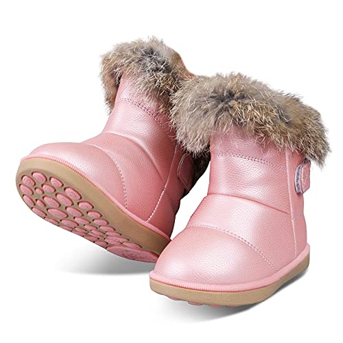 Botas de nieve para niñas Botas de invierno para niños Botines cálidos para niños Rosa 30 EU Cover