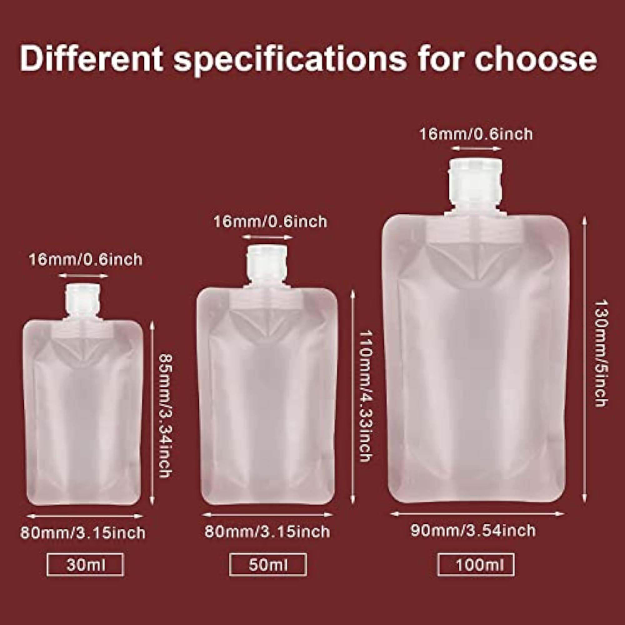 Travel Fluid Makeup Packing Bag, Refillable Pouches
