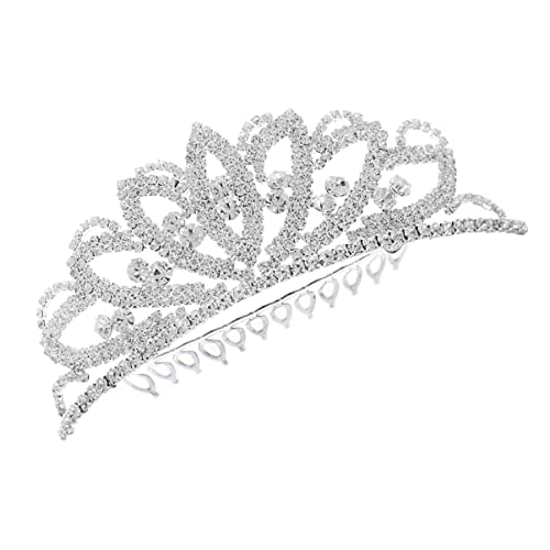 Corona de aleación con pedrería fina para tocados de novia de alta costura y banquetes