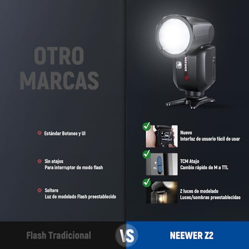 Ficha técnica NEEWER Z2-N 2.4G Flash Speedlite TTL Round Head 76W Compatible con Nikon - Fernando Cortés