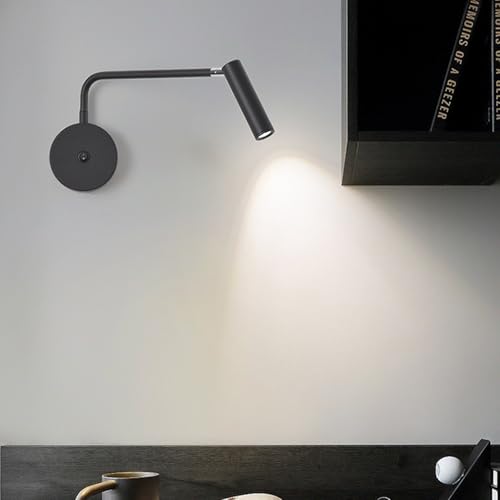 Lámpara de pared con interruptor aplique LED interior giratorio blanco 7