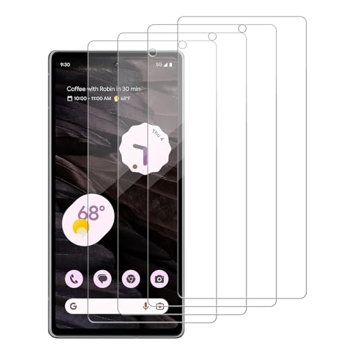 iCsapr [4 Pack Glass Screen Protector Compatible for Google Pixel 6a / Pixel 7a [9H Hardness]-HD Screen Tempered Glass Scratch Resistant Easy Install [Case Friendly] [Bubble Free]