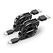 Retractable USB Type C Cable (2 Pack, 3.3ft/1m) Fireor USB C to USB Male A Data Sync & Charging Cable for Samsung Note 8, Galaxy S8 Plus, LG G5 G6 V30 V20, Google Pixel, MacBook Pro 2016