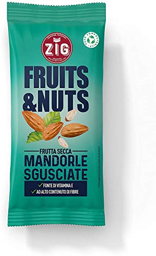 ZIG - Snack Fruits & Nuts -Almendras peladas 300g (10 sobres de 30g) Pack 100% compostable