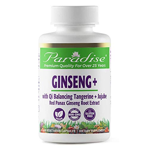 Paradise Herbs Ginseng Root Extract For Energy & Well-Being, Vegan, Non Gmo, Gluten Free, Vitamin B1, B2 & B12, 60 Capsules #TOP10