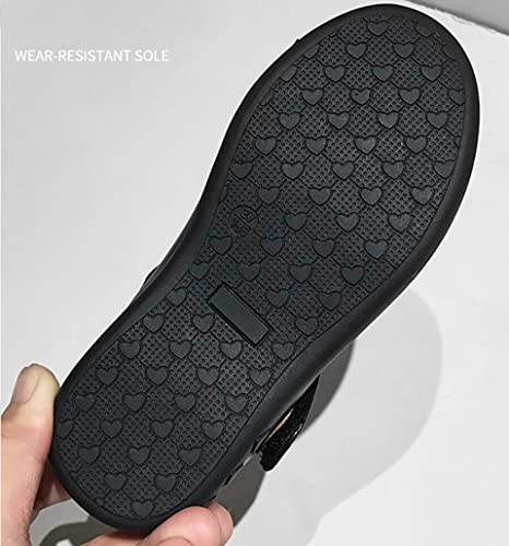 Girl's Glitter Mary Jane Ballet Ballerina Flats Black Strap School Uniform Dress Shoes(Toddler/Little Kid)4