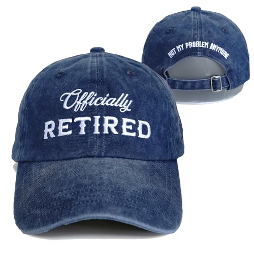 Image of Officially Retired Hat for Men Women Ritirement Gift, Embroidered Not My Problem Anymore Baseball Cap