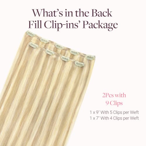 Image of GOO GOO Clip in Hair Extensions Real Human Hair Back Fill Extension 2Pcs