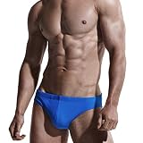 AIMPACT Herren-Schwimmslips Beach Bademode Surfen Sexy Bikini-Badeanz¨¹ge Schwimmen Low Rise Style Slips (Blau L)