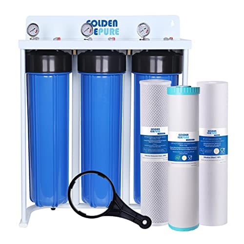GOLDEN ICEPURE 3 Stage Whole House Water Filter System w/ 20" x 4.5" Sediment