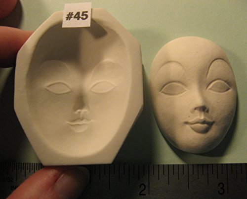 #0045 - Flexible FG Silicone Press Mold of a Doll Face Cab (Oval Shape, Female Character) - Handmade
