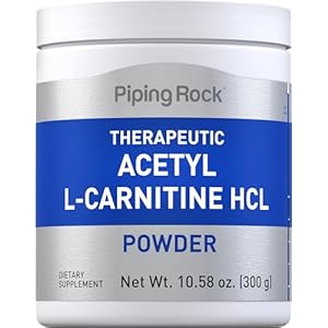 Piping Rock Acetyl L-Carnitine | 100mg Powder | Non-GMO, Gluten Free Supplement