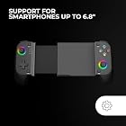 Foto di MARSGAMING MGPX, Gamepad Bluetooth 5.0 2-in-1, RGB Neon, Doppia Vibrazione e Funzione Turbo, Supporto Smartphone Fino a 6.8", Controller Compatibile con PC, Android, iOS e Console, USB-C, Nero
