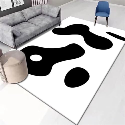 Tapis doux a poils courts lavable en machine 160x230cm noir