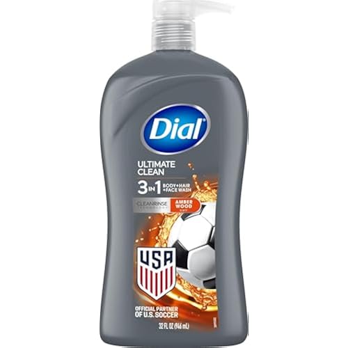 Dial Men 3in1 Body, Hair and Face Wash, Ultimate Clean, 32 Fl Oz