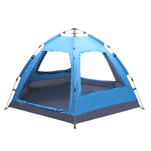 Carpa portátil automática para camping 4 personas azul miniatura 1