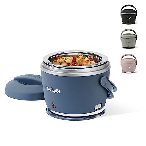 Crock-Pot 20-Ounce Electric Lunch Box, Portable Food Warmer, Faded Blue, Perfect for Travel, Car, On-the-Go, Keeps Food Warm, Spill-Free, Dishwasher-Safe, Ideal Gift for Men and Women image 2