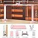 TiInsta Nail Light for Desk,34 Inch 48W Half Moon Light-Adjustable 3000K-6000K Color Temp, 0-100% Brightness,Nails lamp with Phone Stand,for Nails Art,Tattoo,Eyebrow,Beauty,Reading,Salon