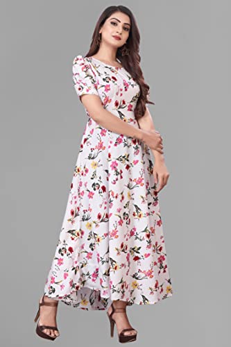 Image of FLARED ALINE MAXI DRESS WITH FLORAL PRINT FOR WOMEN