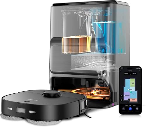 EUREKA J12 Ultra DE Saug- & Wischroboter + All-in-One Station (KI-3D-Hinderniserkennung,...