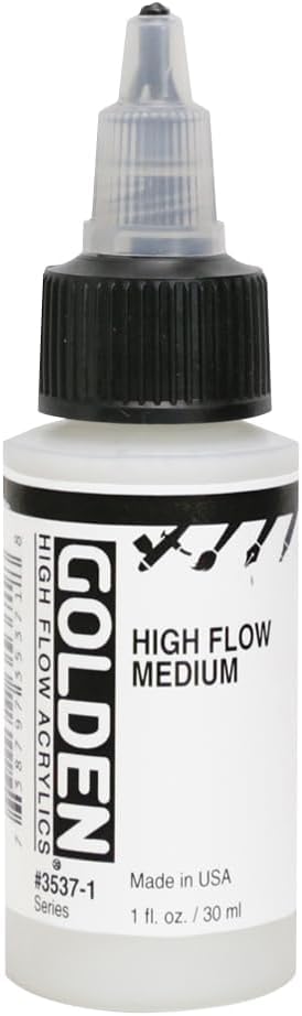 GOLDEN High Flow Medium, 1 fl. oz. Bottle, Professional Acrylic Medium, Transparent