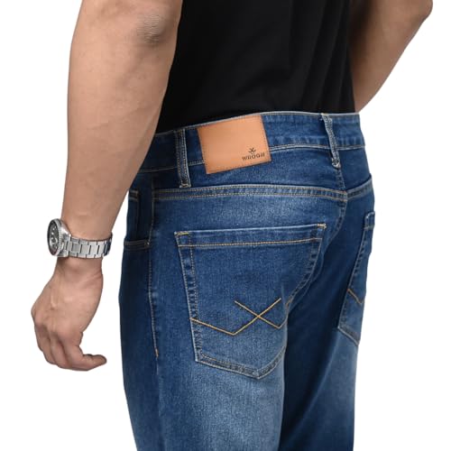 Image of WROGN Men's Slim Fit Jeans | Cotton Stretch | Solid | Casual Denim