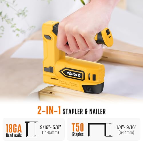 image for POPULO Electric Staple Gun, 2 in 1 Electric Stapler Tacker 4V Cordless