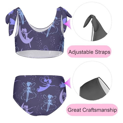 Girls' Swimwear Purple Fairy Magic Toddler Bathing Suit for Girls Swimsuit Size 3-12T Bikini Set2