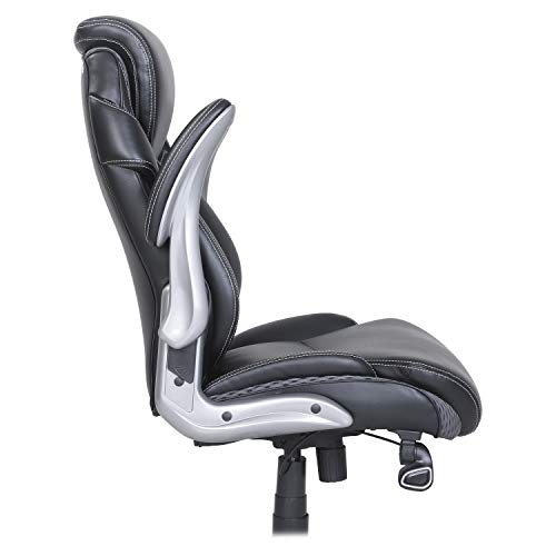 Lorell Wellness By Design Chair, 46.8" X 30" X 27.8", Leather, Black #TOP1