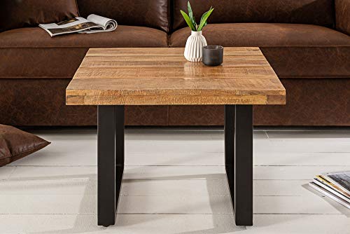 invicta INTERIOR Massiver Couchtisch Iron Craft 60cm Mangoholz Industrial Design Wohnzimmertisch Tisch – Bild 5
