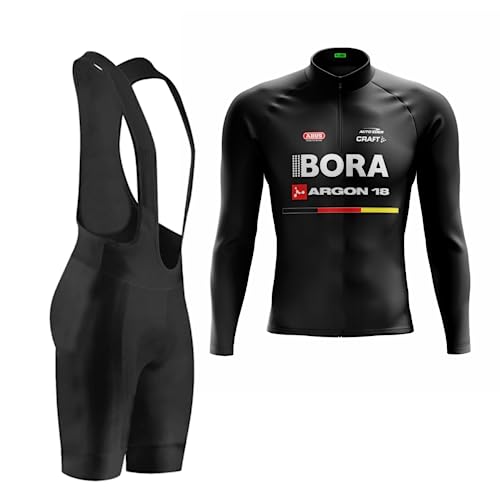 Conjunto de Ciclismo Masculina Camisa Manga Longa Inverno Bretell...