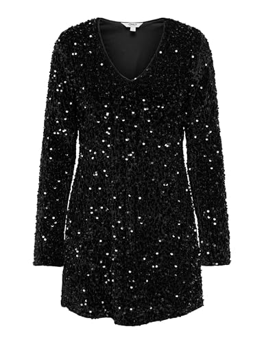 Robe à col en V Onlanika avec sequins scintillants intégraux